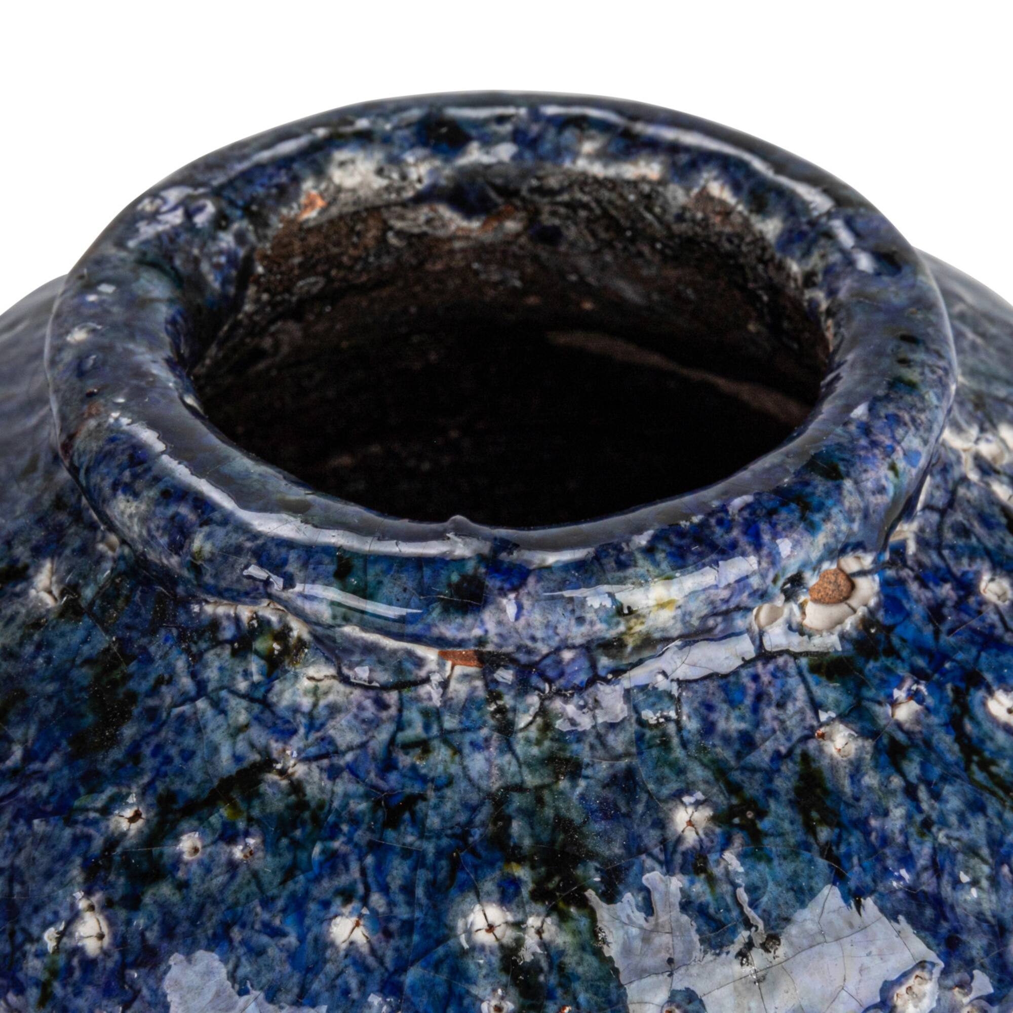 Hello Honey® Navy Terra Cotta Vase Set with Crackle Glaze